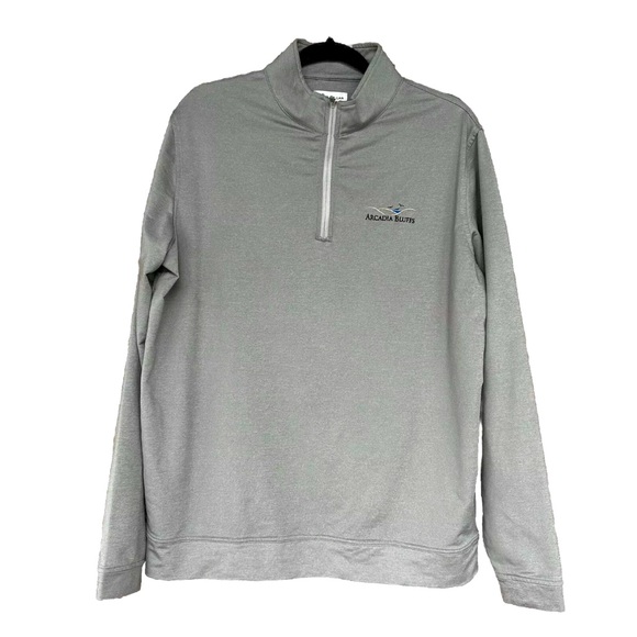 Peter Millar Perth Melange Performance Quarter Zip Mens Size Large Gale Gray - Picture 3 of 14